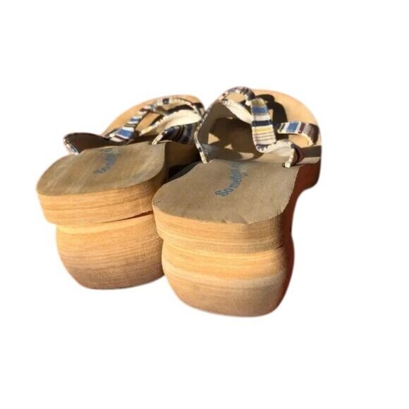 Somethin Else By Skechers Womens Striped Platform Sandals Size 6 With Foam Soles - Picture 4 of 6